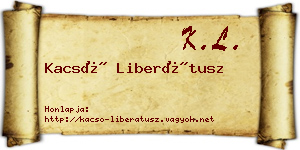 Kacsó Liberátusz névjegykártya